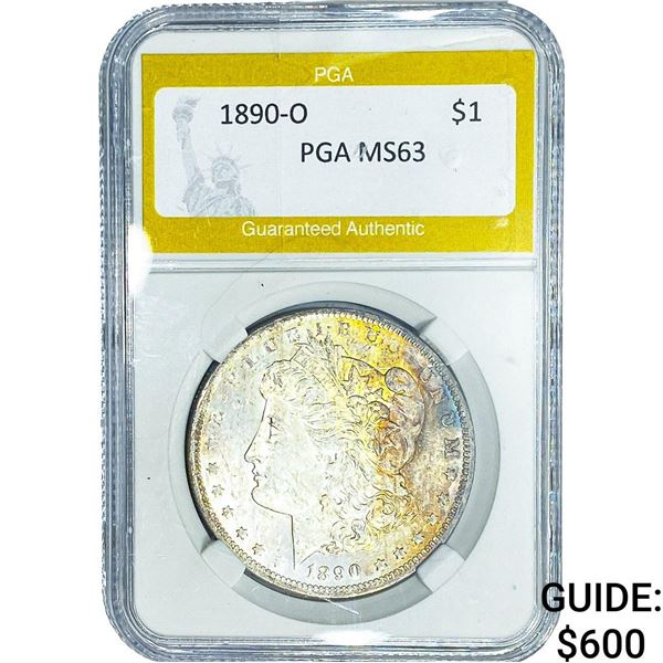 1890-O Morgan Silver Dollar PGA MS63