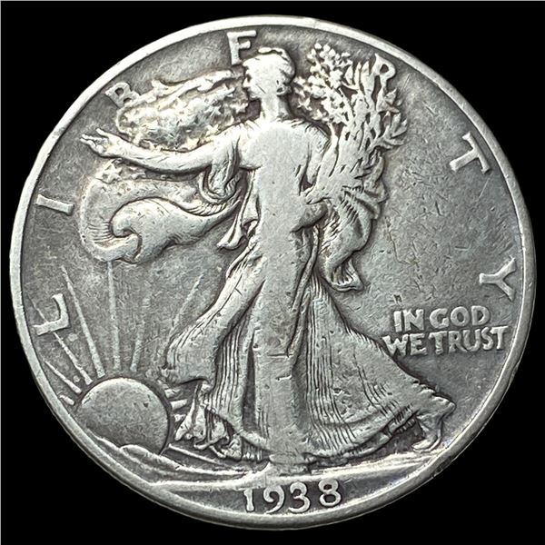1938-D Silver Walking Liberty Half Dollar  LIGHTLY CIRCULATED