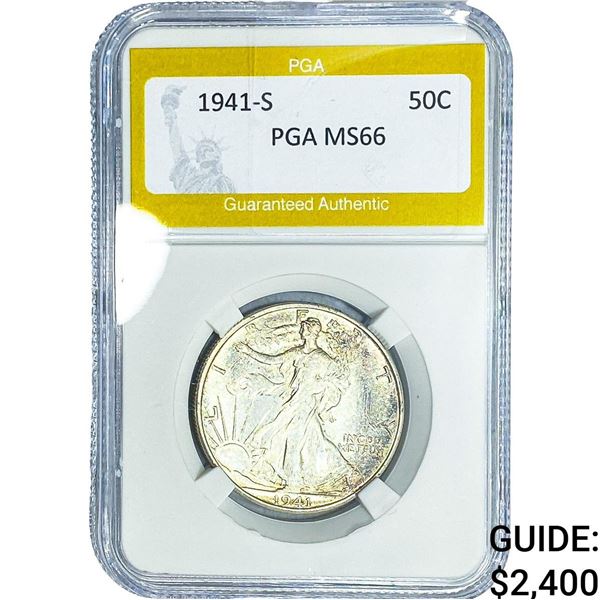 1941-S Walking Liberty Half Dollar PGA MS66