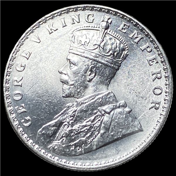 1919 British-India Silver One Rupee CHOICE BU