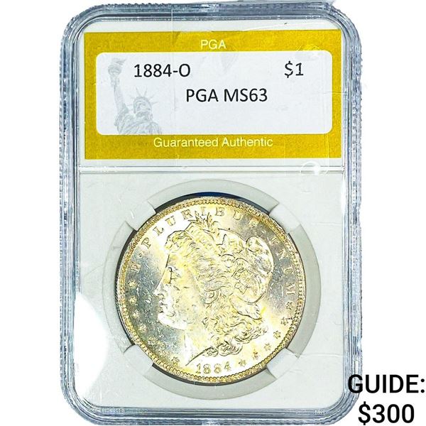 1884-O Morgan Silver Dollar PGA MS63