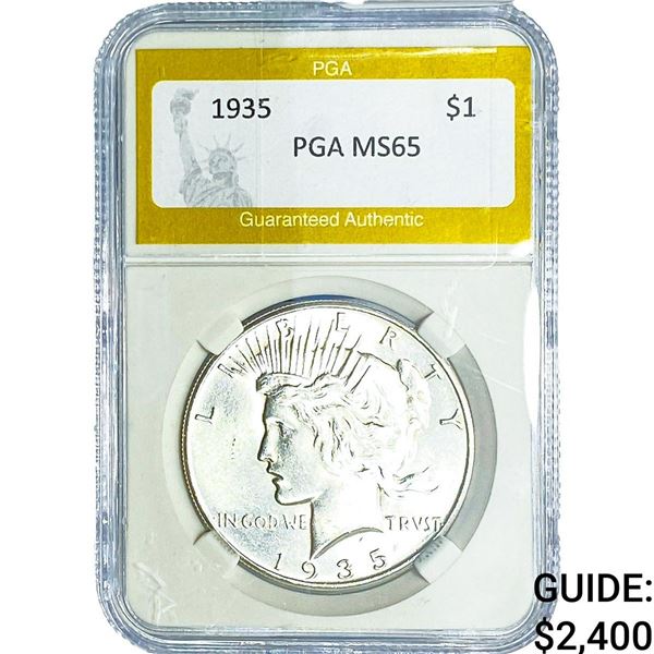 1935 Silver Peace Dollar PGA MS65