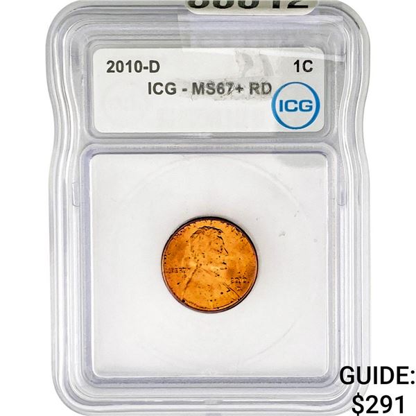 2010-D Lincoln Shield Cent ICG MS67+ RD