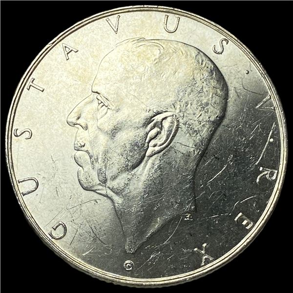 1938 Sweden Silver 2 Kroner UNCIRCULATED