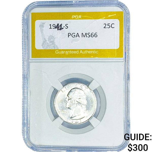 1941-S Washington Silver Quarter PGA MS66