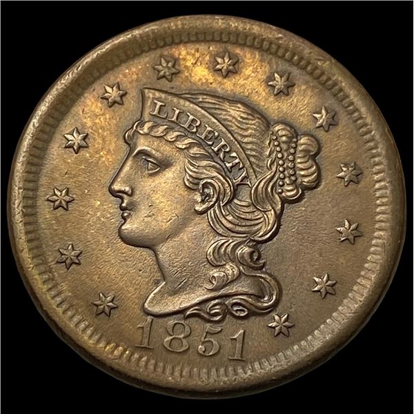 1851 Braided Hair Large Cent UNCIRCULATED