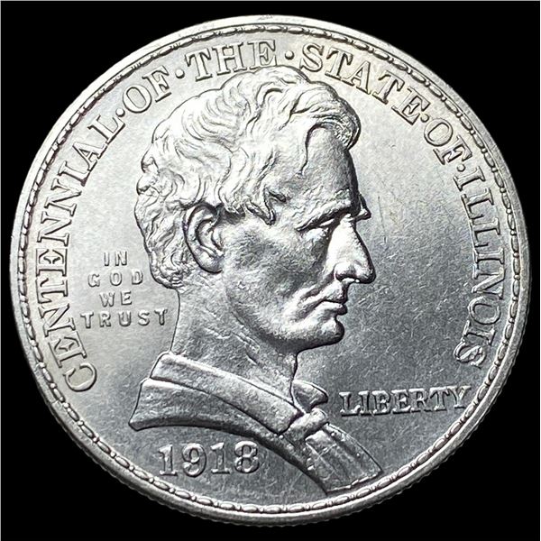 1918 Silver Illinois Half Dollar UNCIRCULATED