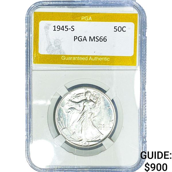 1945-S Walking Liberty Half Dollar PGA MS66