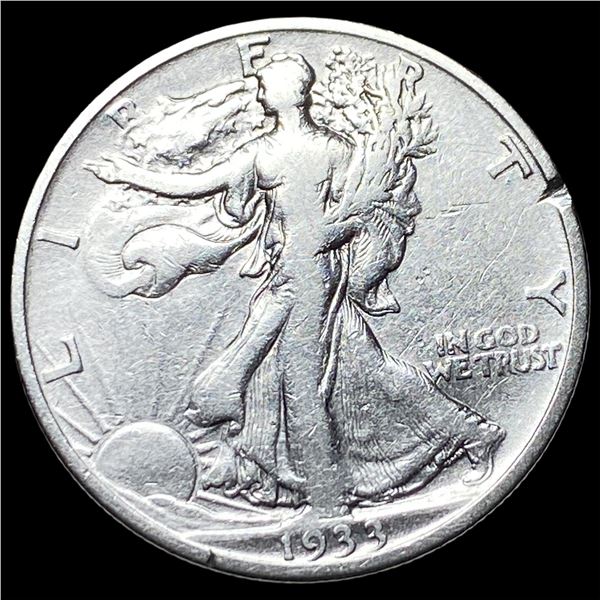 1933-S Silver Walking Liberty Half Dollar  LIGHTLY CIRCULATED