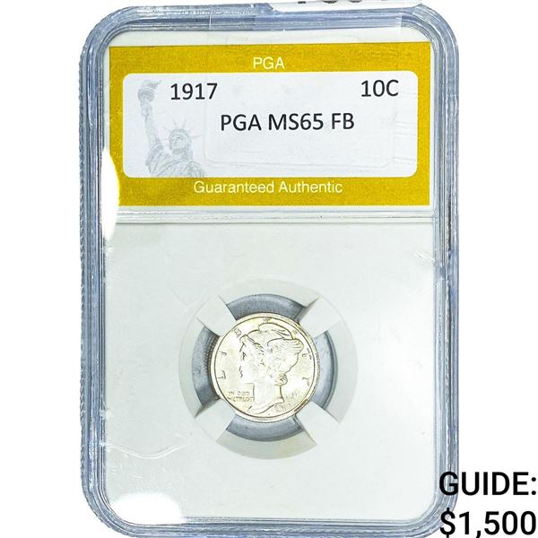 1917 Mercury Silver Dime PGA MS65 FB