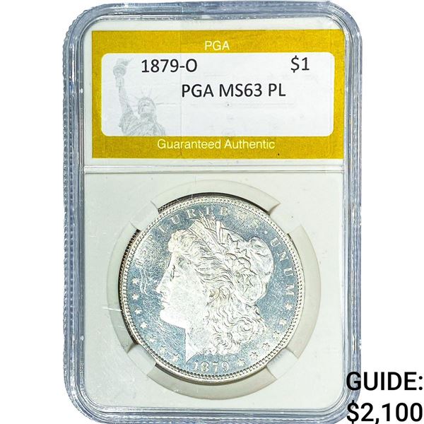 1879-O Morgan Silver Dollar PGA MS63 PL
