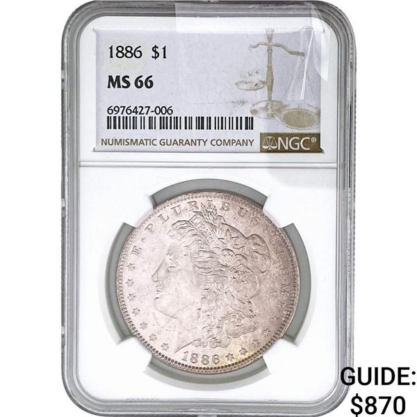 1886 Morgan Silver Dollar NGC MS66