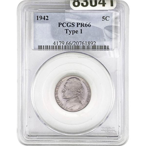 1942 Jefferson Nickel PCGS PR66 Type 1