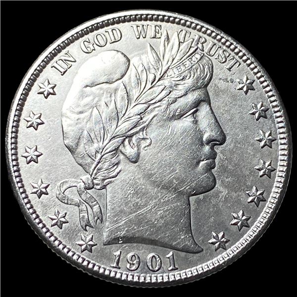 1901 Silver Barber Half Dollar CLOSELY  UNCIRCULATED