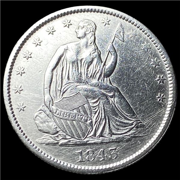 1843-O Silver Seated Liberty Half Dollar  CLOSELY UNCIRCULATED