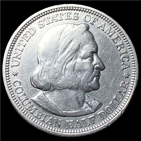 1893 Silver Columbian Expo Half Dollar NEARLY  UNCIRCULATED