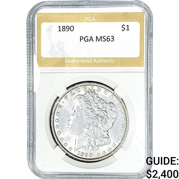 1890 Morgan Silver Dollar PGA MS63