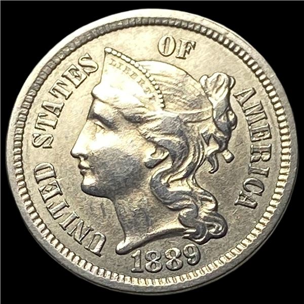 1889 Nickel Three-Cent Piece CLOSELY  UNCIRCULATED