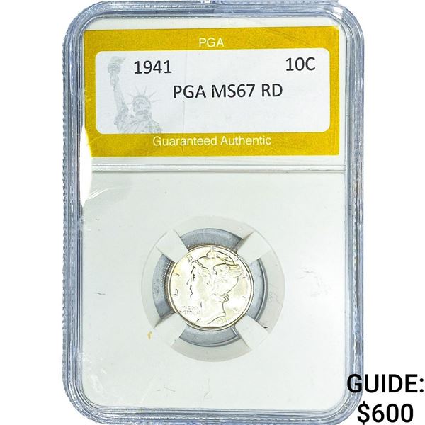 1941 Mercury Silver Dime PGA MS67 RD