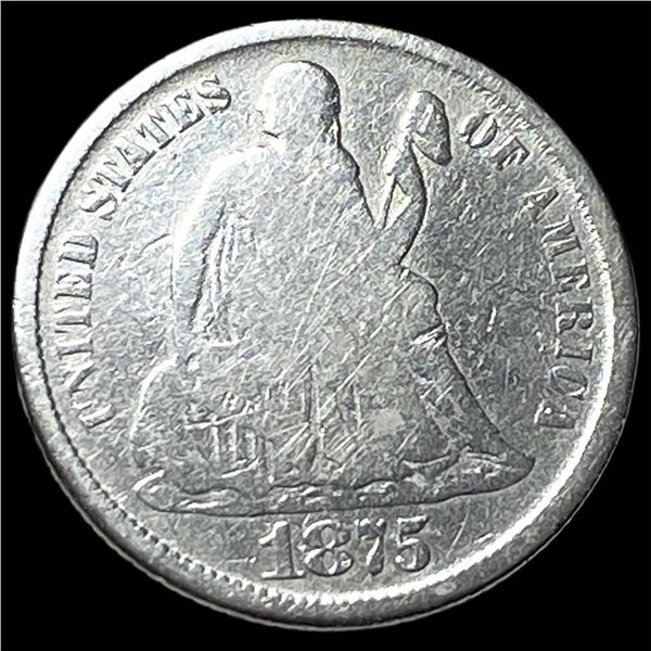 1875-CC Silver Seated Liberty Dime NICELY  CIRCULATED