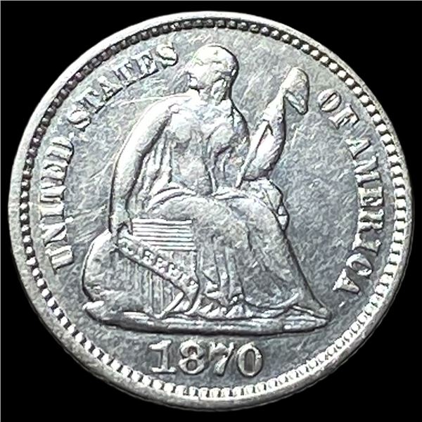 1870 Silver Seated Liberty Half Dime CLOSELY  UNCIRCULATED