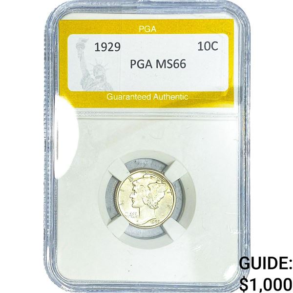 1929 Mercury Silver Dime PGA MS66