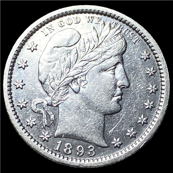 1893 Silver Barber Quarter CLOSELY  UNCIRCULATED