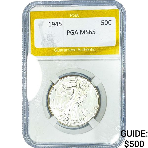 1945 Walking Liberty Half Dollar PGA MS65