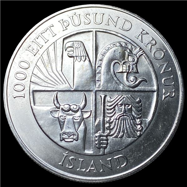 1974 Iceland Silver 1000 Kronur UNCIRCULATED