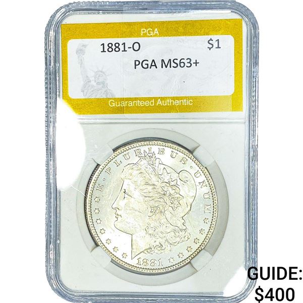 1881-O Morgan Silver Dollar PGA MS63+