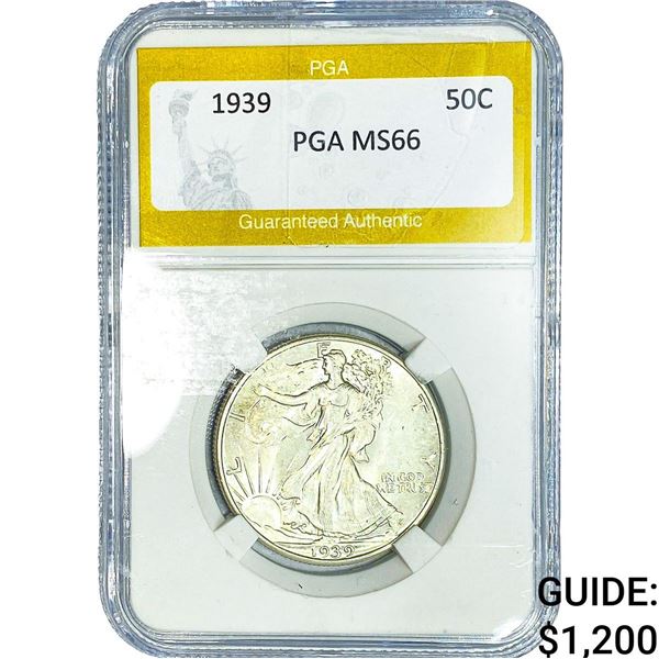 1939 Walking Liberty Half Dollar PGA MS66