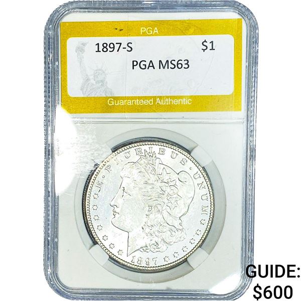 1897-S Morgan Silver Dollar PGA MS63