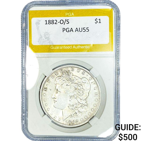 1882-O/S Morgan Silver Dollar PGA AU55