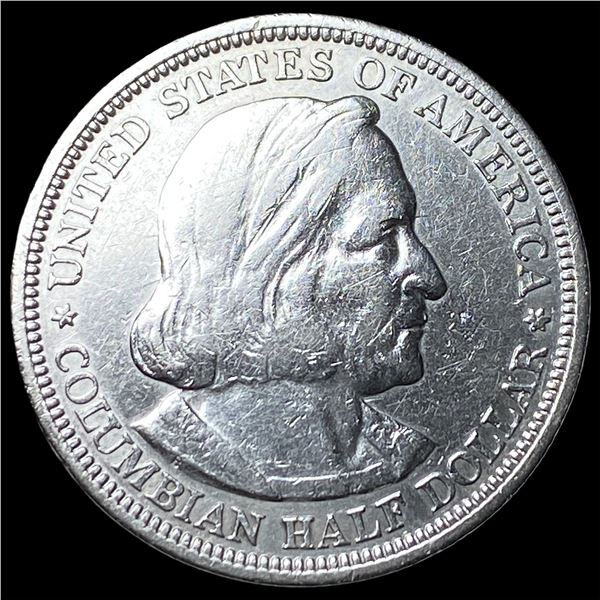 1893 Silver Columbian Half Dollar NEARLY  UNCIRCULATED