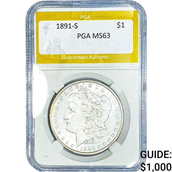 1891-S Morgan Silver Dollar PGA MS63