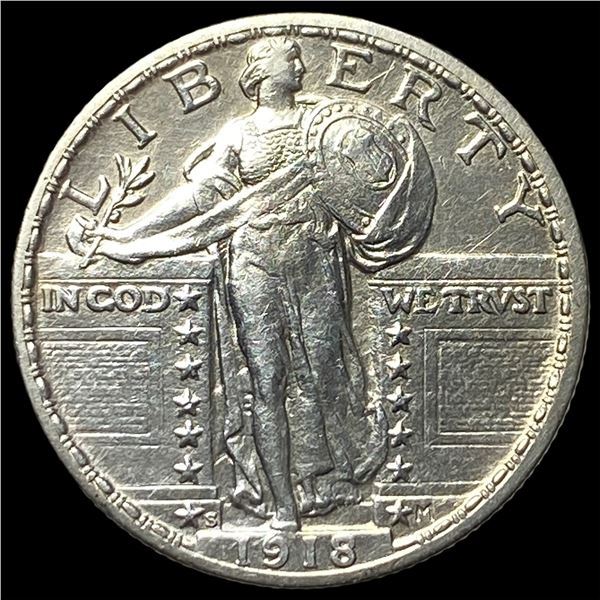 1918-S Silver Standing Liberty Quarter  CLOSELY UNCIRCULATED
