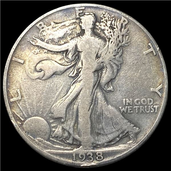 1938-D Silver Walking Liberty Half Dollar  LIGHTLY CIRCULATED