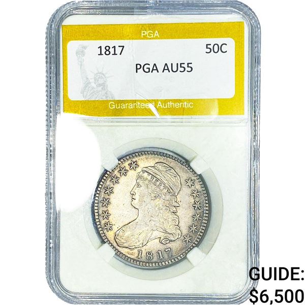 1817 Capped Bust Half Dollar PGA AU55