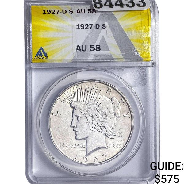 1927-D Silver Peace Dollar ANACS AU58