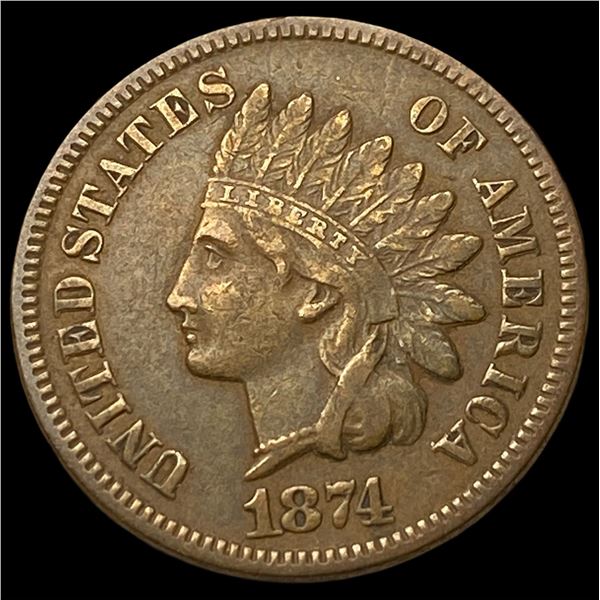 1874 Indian Head Cent NEARLY UNCIRCULATED