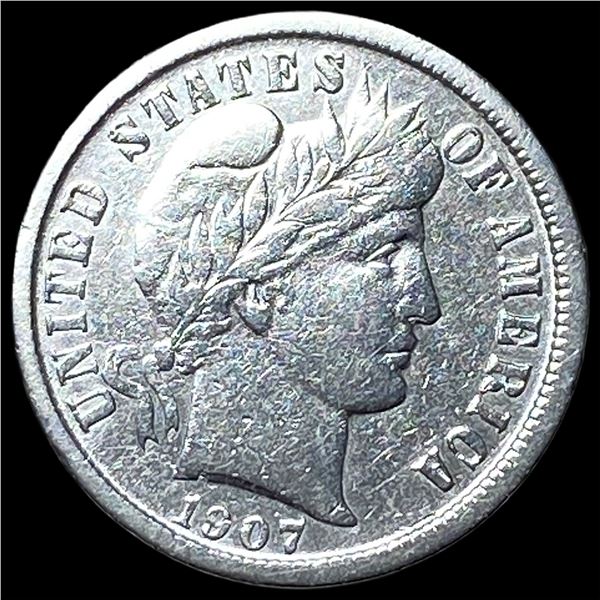 1907-O Silver Barber Dime NEARLY UNCIRCULATED