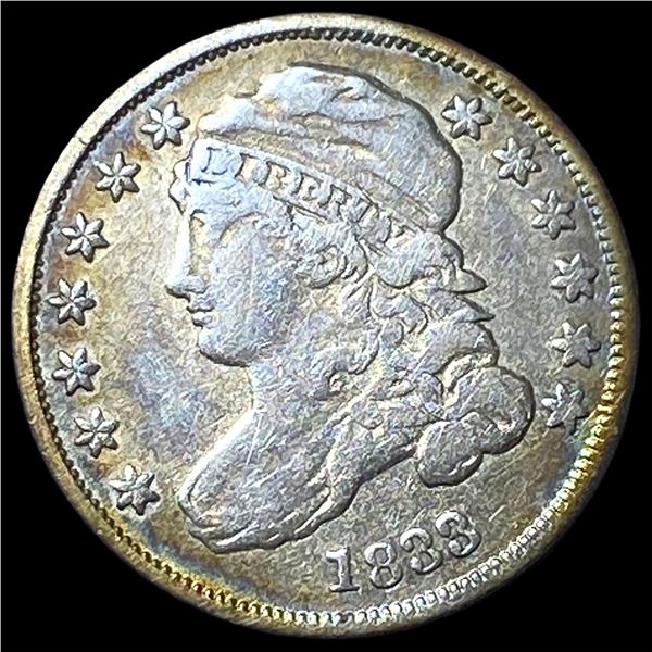 1833 Capped Bust Silver Half Dime NEARLY  UNCIRCULATED