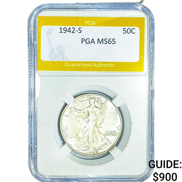 1942-S Walking Liberty Half Dollar PGA MS65