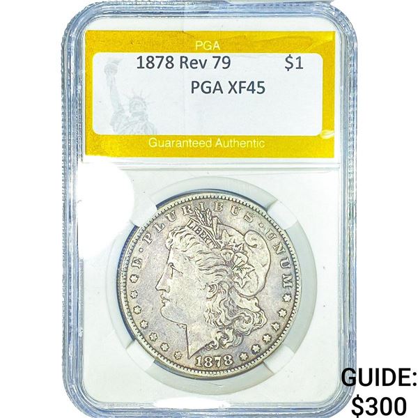 1878 Rev 79 Morgan Silver Dollar PGA XF45
