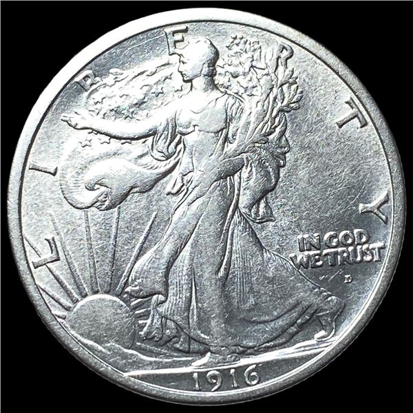 1916-D Silver Walking Liberty Half Dollar  CLOSELY UNCIRCULATED