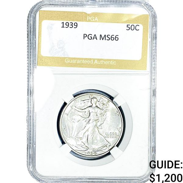 1939 Walking Liberty Half Dollar PGA MS66