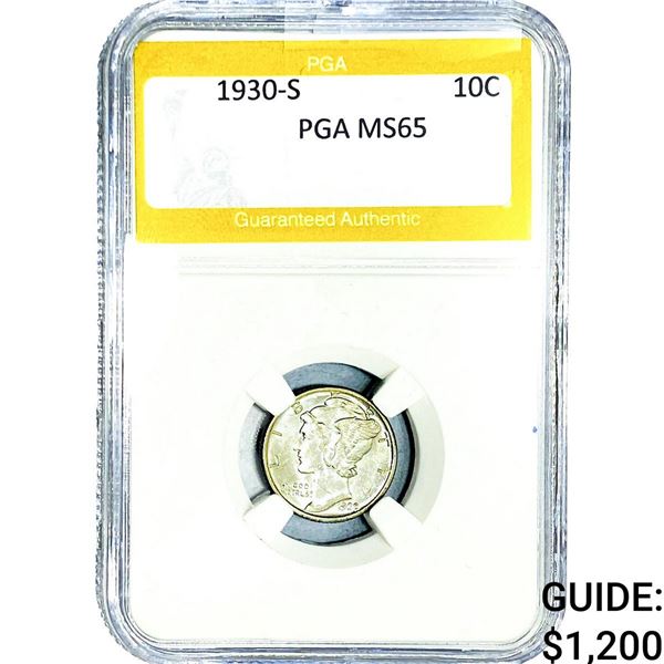1930-S Mercury Silver Dime PGA MS65