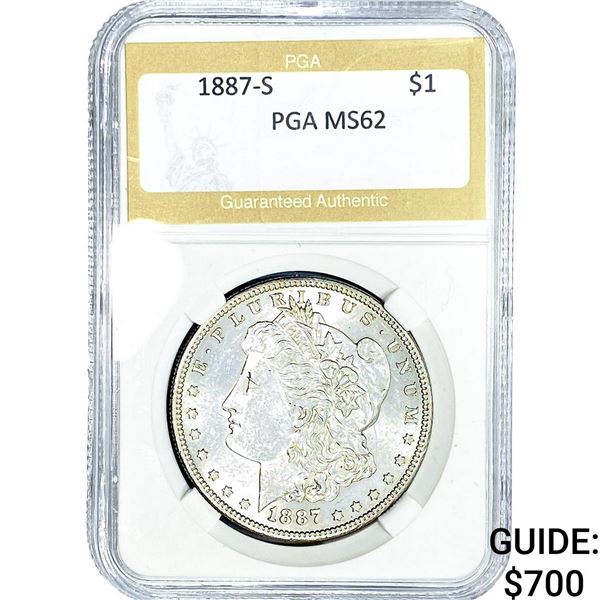 1887-S Morgan Silver Dollar PGA MS62