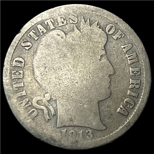 1913-S Silver Barber Dime NICELY CIRCULATED