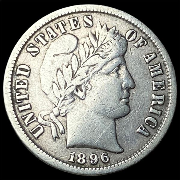 1896-S Silver Barber Dime LIGHTLY CIRCULATED